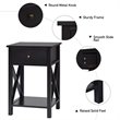 Costway Contemporary MDF Nightstand with Drawer and Shelf in Brown