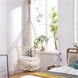 Costway Iron Polyester Hammock Swing Chair with Cotton Backrest in Beige