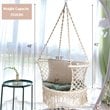 Costway Iron Polyester Hammock Swing Chair with Cotton Backrest in Beige