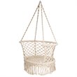 Costway Iron Polyester Hammock Swing Chair with Cotton Backrest in Beige