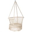 Costway Iron Polyester Hammock Swing Chair with Cotton Backrest in Beige