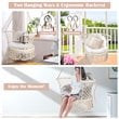 Costway Iron Polyester Hammock Swing Chair with Cotton Backrest in Beige