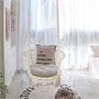 Costway Iron Polyester Hammock Swing Chair with Cotton Backrest in Beige