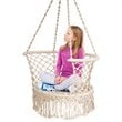 Costway Iron Polyester Hammock Swing Chair with Cotton Backrest in Beige