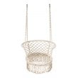 Costway Iron Polyester Hammock Swing Chair with Cotton Backrest in Beige