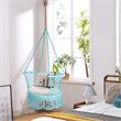 Costway Iron Polyester Hammock Swing Chair with Cotton Rope in Turquoise
