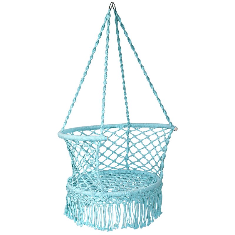 Costway Iron Polyester Hammock Swing Chair with Cotton Rope in Turquoise
