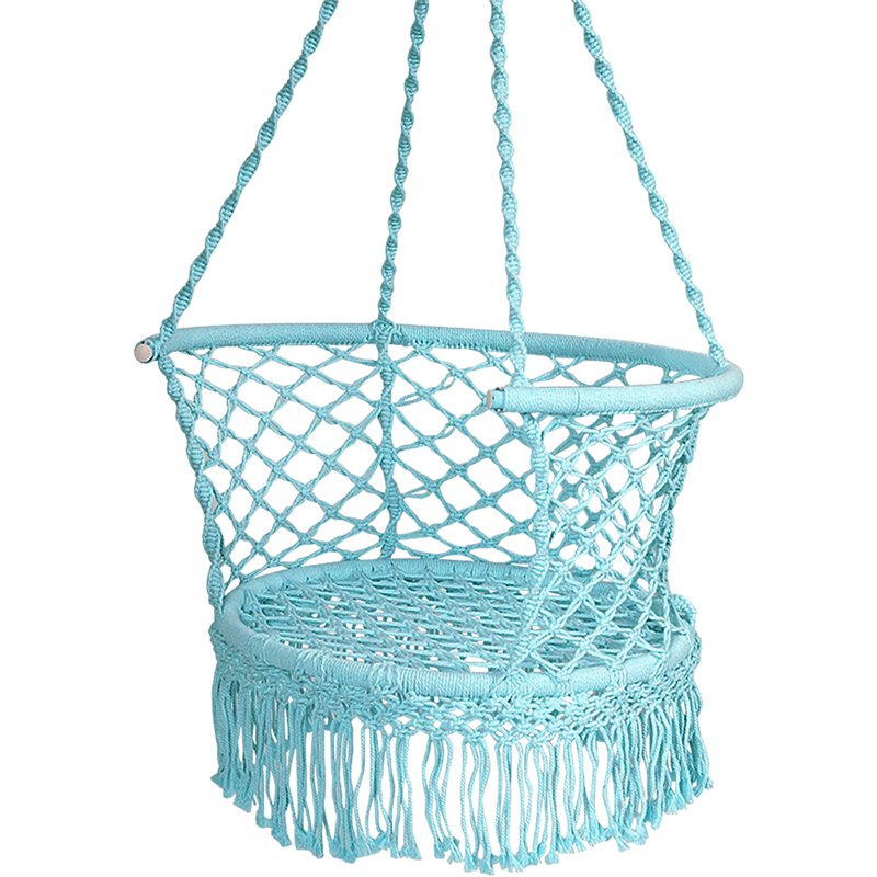 Costway Iron Polyester Hammock Swing Chair with Cotton Rope in Turquoise