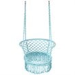 Costway Iron Polyester Hammock Swing Chair with Cotton Rope in Turquoise