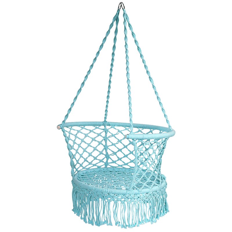 Costway Iron Polyester Hammock Swing Chair with Cotton Rope in Turquoise