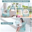 Costway Iron Polyester Hammock Swing Chair with Cotton Rope in Turquoise