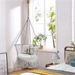 Costway Iron Polyester Hammock Swing Chair with Cotton Rope in Gray