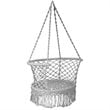 Costway Iron Polyester Hammock Swing Chair with Cotton Rope in Gray