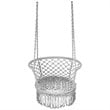 Costway Iron Polyester Hammock Swing Chair with Cotton Rope in Gray