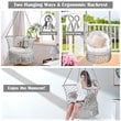 Costway Iron Polyester Hammock Swing Chair with Cotton Rope in Gray