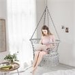 Costway Iron Polyester Hammock Swing Chair with Cotton Rope in Gray