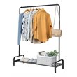 Costway Industrial Metal Garment Rack/Heavy Duty Floor Cloth Rack in Black