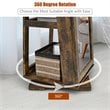Costway 2-in-1 Rotatable Jewelry Cabinet/Lockable Mirrored Organizer in Coffee