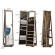 Costway 2-in-1 Rotatable Jewelry Cabinet/Lockable Mirrored Organizer in Coffee