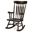 Costway Solid Wood Indoor/Outdoor Porch Rocking Chair in Glossy Coffee