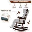 Costway Solid Wood Indoor/Outdoor Porch Rocking Chair in Glossy Coffee