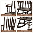 Costway Solid Wood Indoor/Outdoor Porch Rocking Chair in Glossy Coffee