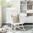 Costway Solid Wood Indoor/Outdoor Porch Rocking Chair in Glossy White