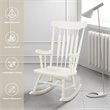 Costway Solid Wood Indoor/Outdoor Porch Rocking Chair in Glossy White
