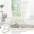 Costway Solid Wood Indoor/Outdoor Porch Rocking Chair in Glossy White