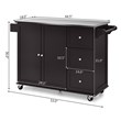 Costway 2-Door Stainless Steel Top Kitchen Island Storage Cabinet in Brown