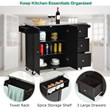 Costway 2-Door Stainless Steel Top Kitchen Island Storage Cabinet in Brown