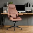 Costway Adjustable High Back Suede Office Task Chair with Lumbar in Brown