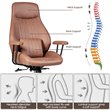 Costway Adjustable High Back Suede Office Task Chair with Lumbar in Brown