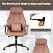 Costway Adjustable High Back Suede Office Task Chair with Lumbar in Brown