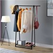 Costway A-Frame Steel Garment Rack Folding Clothes Hanger in Black