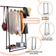 Costway A-Frame Steel Garment Rack Folding Clothes Hanger in Black