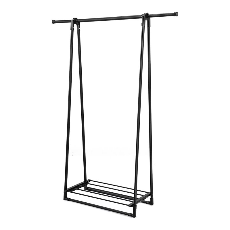 Costway A-Frame Steel Garment Rack Folding Clothes Hanger in Black