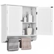 Costway Wall Mounted Bathroom Medicine Cabinet/Storage Cupboard in White