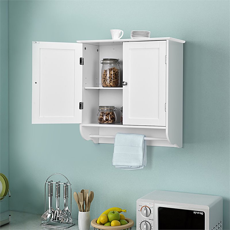 Costway Wall Mounted Bathroom Medicine Cabinet/Storage Cupboard in White