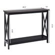 Costway 2-Tier X-Design Bookshelf Sofa Side Accent Console Table in Natural