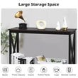 Costway 2-Tier X-Design Bookshelf Sofa Side Accent Console Table in Natural