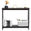 Costway 2-Tier X-Design Bookshelf Sofa Side Accent Console Table in Natural