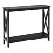 Costway 2-Tier X-Design Bookshelf Sofa Side Accent Console Table in Natural