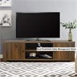 Costway Wood TV Stand for TV's up to 65'' with Storage Cabinets in Brown