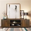 Costway Wood TV Stand for TV's up to 65'' with Storage Cabinets in Brown