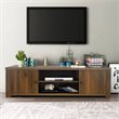 Costway Wood TV Stand for TV's up to 65'' with Storage Cabinets in Brown
