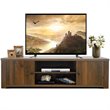Costway Wood TV Stand for TV's up to 65'' with Storage Cabinets in Brown