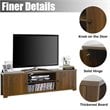 Costway Wood TV Stand for TV's up to 65'' with Storage Cabinets in Brown