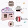 Costway 2-in-1 Kid Kitchen/Cafe Restaurant Pretend Cooking Playset Toy in Pink