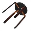 Costway Round Bentwood and PU Leather Stool with Padded Seat in Black (Set of 4)